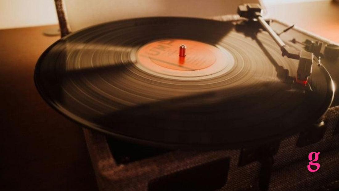 A Vinyl Record on a Gramophone