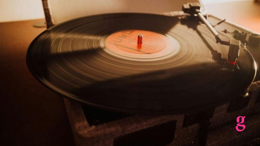 A Vinyl Record on a Gramophone